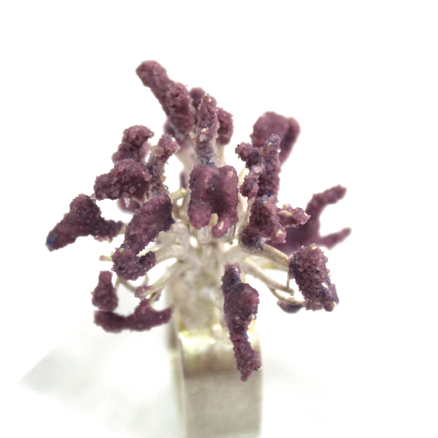 Silver Purple Coral Ring