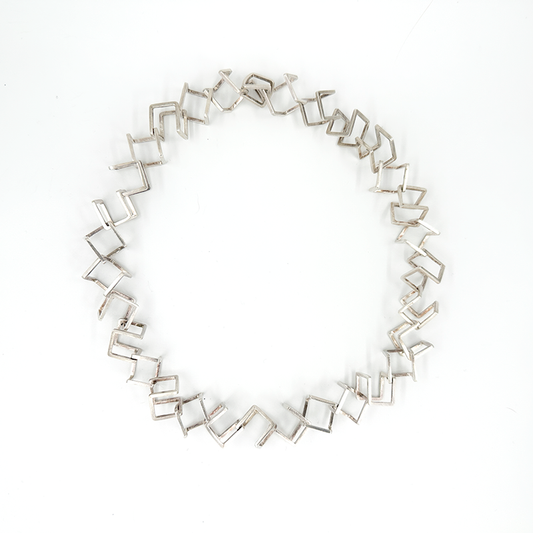 Silver wire cube Choker